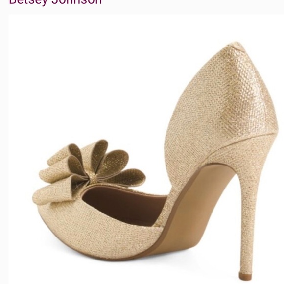 Betsey Johnson D’Orsay glittered BOW Pumps - Picture 8 of 8